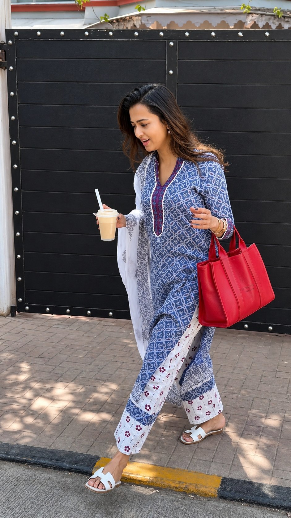 Printed Lilan Kurti Pant Dupatta Set for Women | Soft Daily Wear Ethnic Set