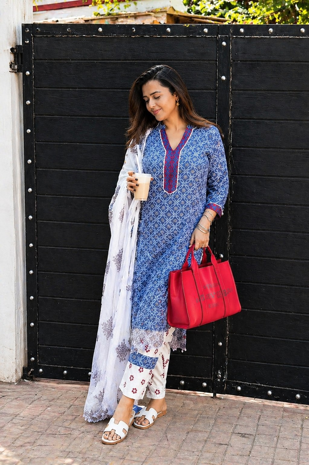Printed Lilan Kurti Pant Dupatta Set for Women | Soft Daily Wear Ethnic Set