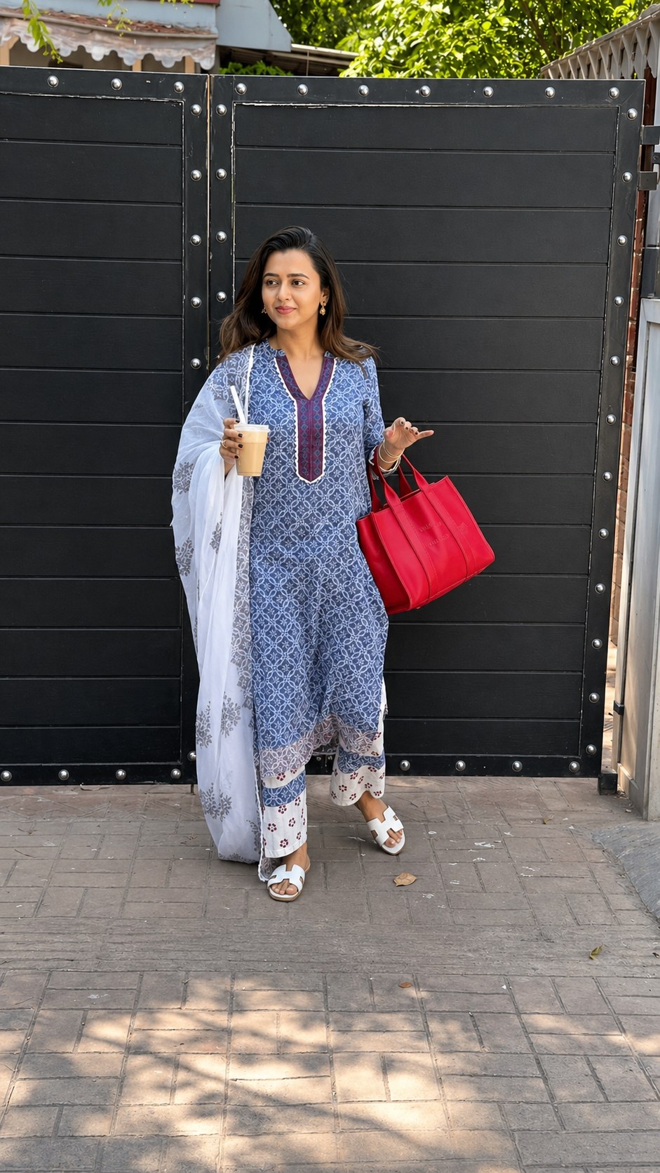 Printed Lilan Kurti Pant Dupatta Set for Women | Soft Daily Wear Ethnic Set