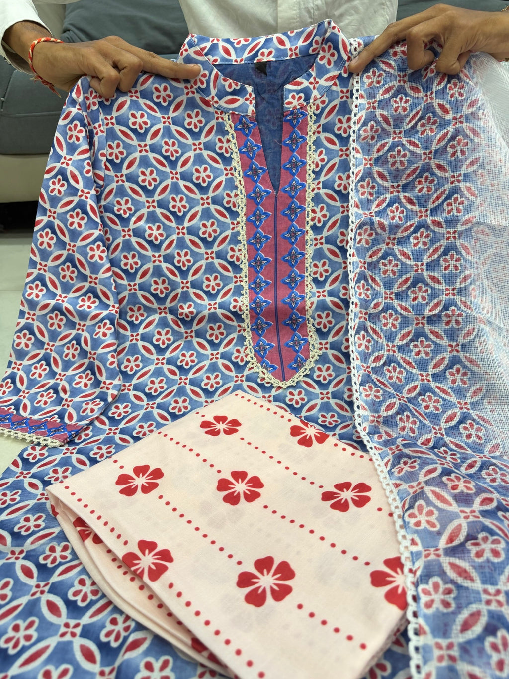 Printed Lilan Kurti Pant Dupatta Set for Women | Soft Daily Wear Ethnic Set