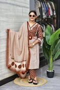 Cotton Zik Zak Kurti Set Women Daily Wear Ethnic Suit