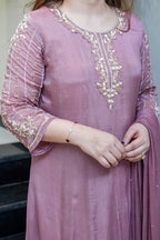 Pure Glass Tissue Handwork Anarkali Gown Set for Women