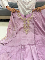 Pure Glass Tissue Handwork Anarkali Gown Set for Women